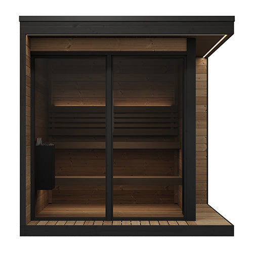 SaunaLife GL6 Outdoor Sauna Kit | 6 Person Thermo-Spruce Garden Luxury Sauna