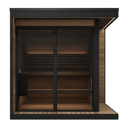 SaunaLife GL6 Outdoor Sauna Kit | 6 Person Thermo-Spruce Garden Luxury Sauna