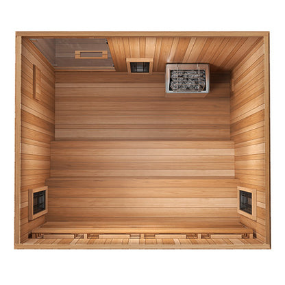 Finnmark FD-5 Trinity XL Infrared & Steam Sauna Combo | 4 Person Home Sauna with Harvia Heater