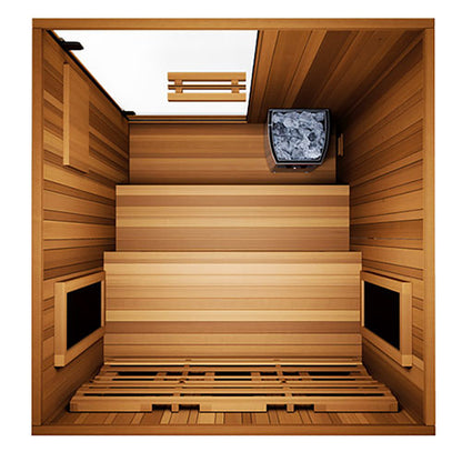 Finnmark FD-4 Trinity Infrared & Steam Sauna Combo | 2 Person Home Sauna with Harvia Heater