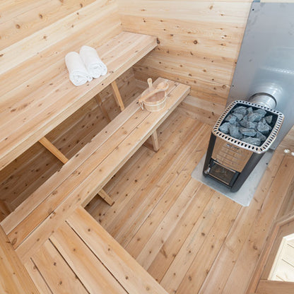 Leisurecraft CT Georgian Cabin Sauna with Porch| Premium 6-Person Outdoor Sauna