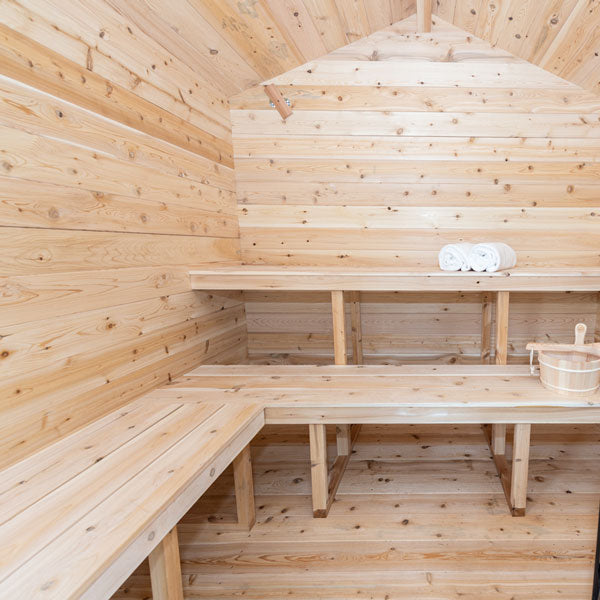 Leisurecraft CT Georgian Cabin Sauna with Porch| Premium 6-Person Outdoor Sauna