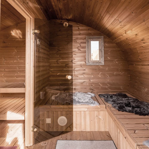 SaunaLife Model G11 Outdoor Sauna | 2 Room 8 Person Backyard Sauna Suite