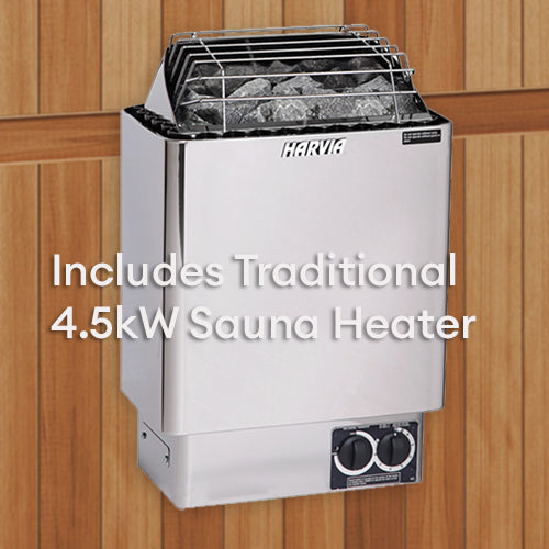 Finnmark FD-5 Trinity XL Infrared & Steam Sauna Combo | 4 Person Home Sauna with Harvia Heater