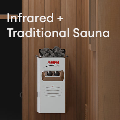 Finnmark FD-4 Trinity Infrared & Steam Sauna Combo | 2 Person Home Sauna with Harvia Heater